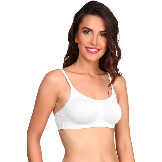 Jockey SS12 Women's Wirefree Non Padded Super Combed Cotton Elastane Stretch Full Coverage Beginners Bra with Adjustable Straps